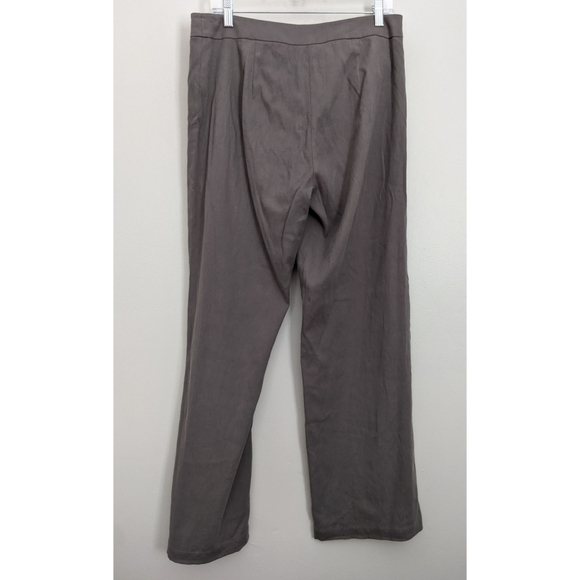 Eileen Fisher Grey Straight Leg Flat Front Pants - Picture 2 of 5